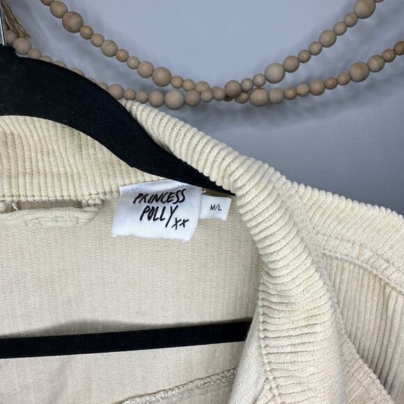 Princess Polly Tan Corduroy Button Down Shacket Jacket - Picture 5 of 5